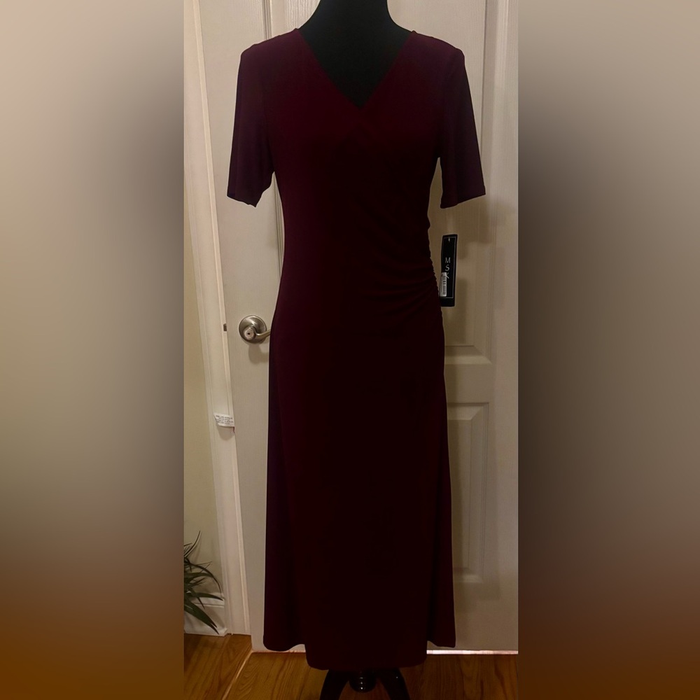 MSK long burgundy stretch, dress size Med